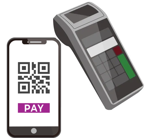 【アイコン画像】店舗側決済端末でQRコードを読み取る画像